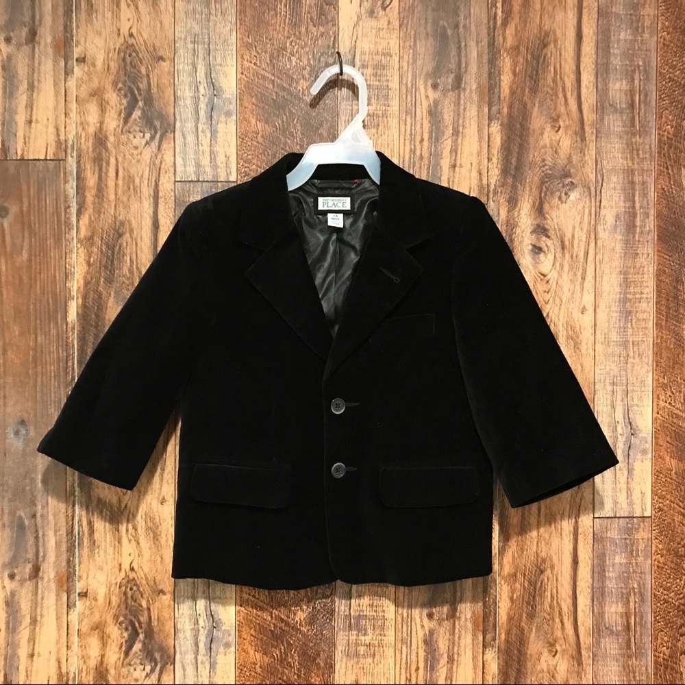 Children’s Place Black Velour Holiday Peacoat, Boy’s 24 months